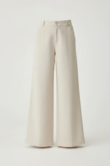 Pantalon Fluide Beige Large Confortable Chic Décontracté - Lin - vue 3