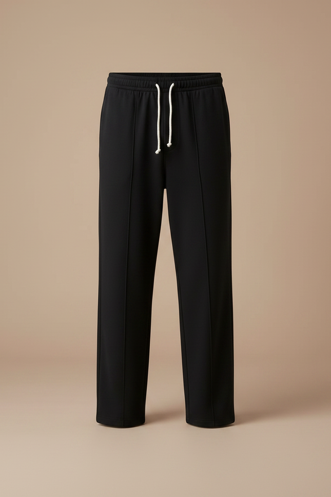 Pantalon Fluide Noir Ample Lacet Décontracté Homme - Polyester - vue 3
