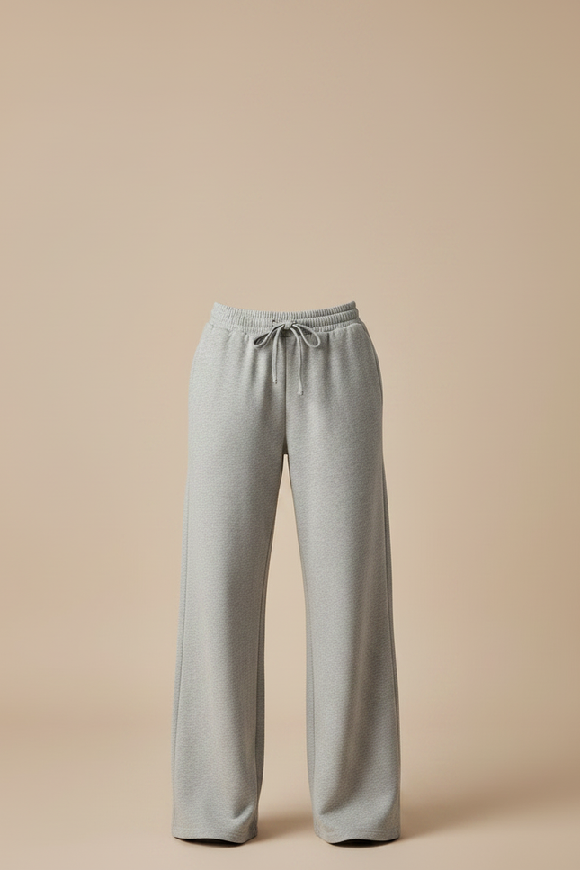 Pantalon Fluide Gris Ample Décontracté Poches Cordon - Molleton - vue 3