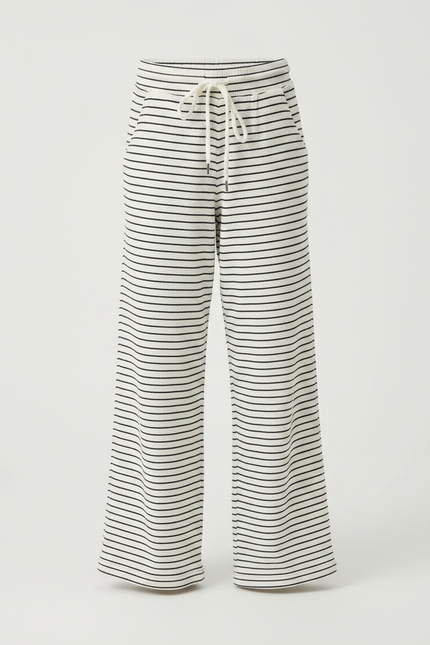 Pantalon Fluide Rayé Large Cordon Confortable Décontracté - Multicolore Maille - vue 3