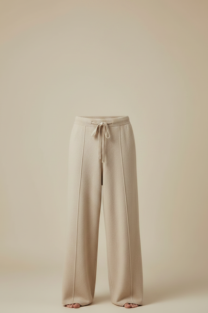 Pantalon Fluide Beige Laine Ample Décontracté Homme - vue 3