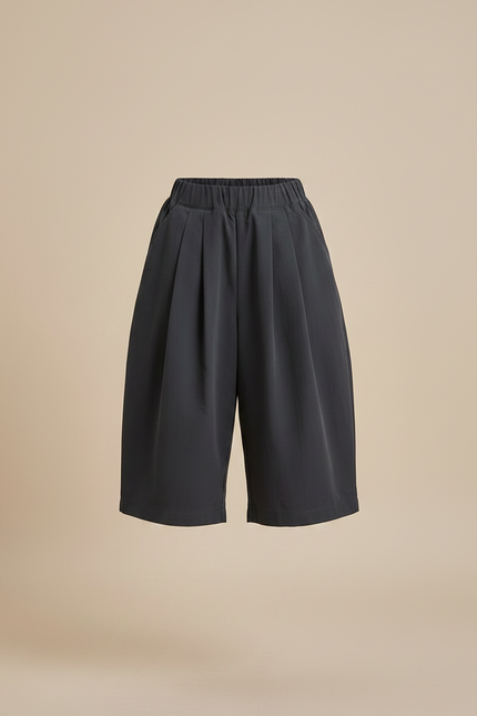 Pantalon Culotte Fluide - Gris Polyester - vue 3