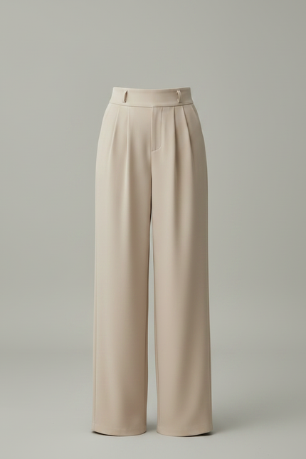 Pantalon Fluide Femme Beige Palazzo Viscose - Polyester - vue 3