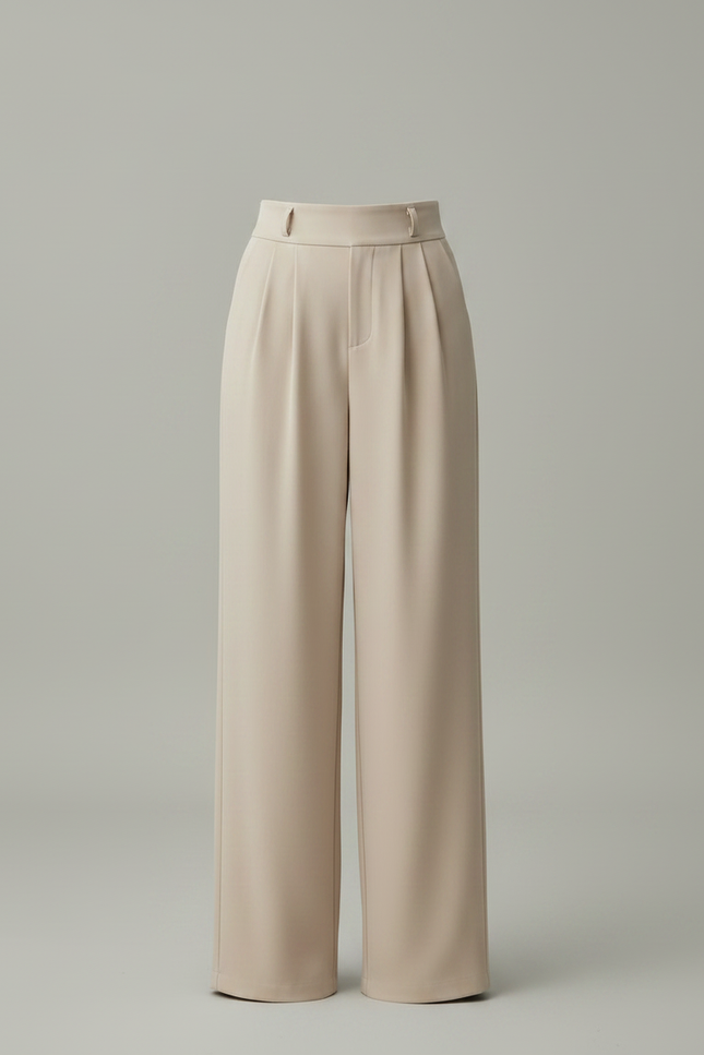 Pantalon Fluide Femme Beige Palazzo Viscose - Polyester - vue 3