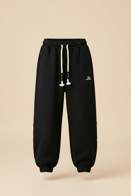 Pantalon Fluide Noir Ample Décontracté Cordon Enfants - Molleton - vue 3