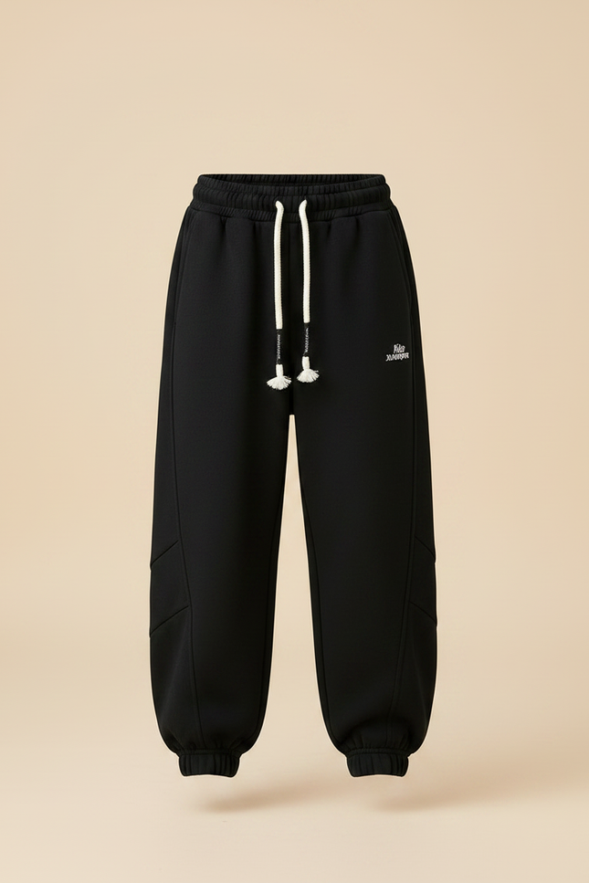 Pantalon Fluide Noir Ample Décontracté Cordon Enfants - Molleton - vue 3