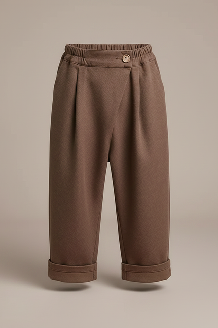 Pantalon Ballon Fluide - Marron Gabardine - vue 3