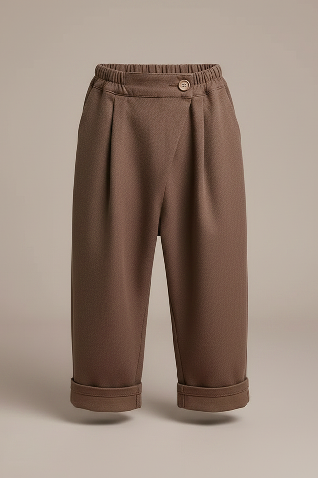 Pantalon Ballon Fluide - Marron Gabardine - vue 3