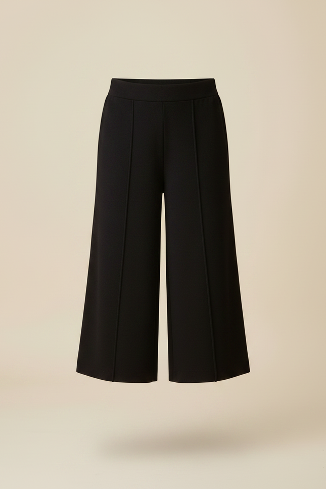 Pantalon Fluide Noir Ample Tricoté Fille Décontracté - Maille - vue 3