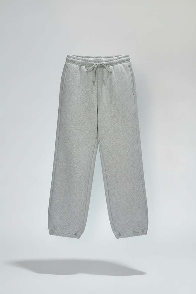 Pantalon Fluide Fille Gris Coupe Ample Coton - Molleton - vue 3