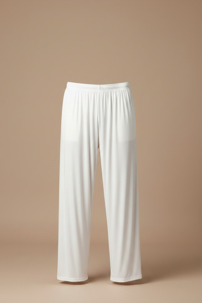 Pantalon Fluide Blanc Ample Confortable Décontracté Homme - Viscose - vue 3