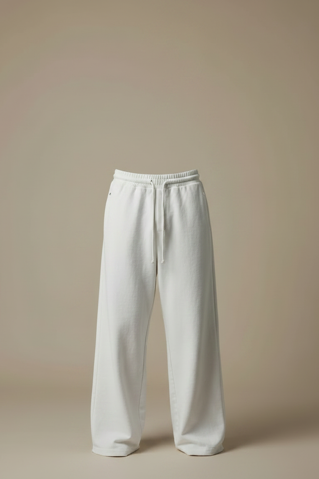 Pantalon Fluide Blanc Ample Décontracté Coton Homme - Molleton - vue 3