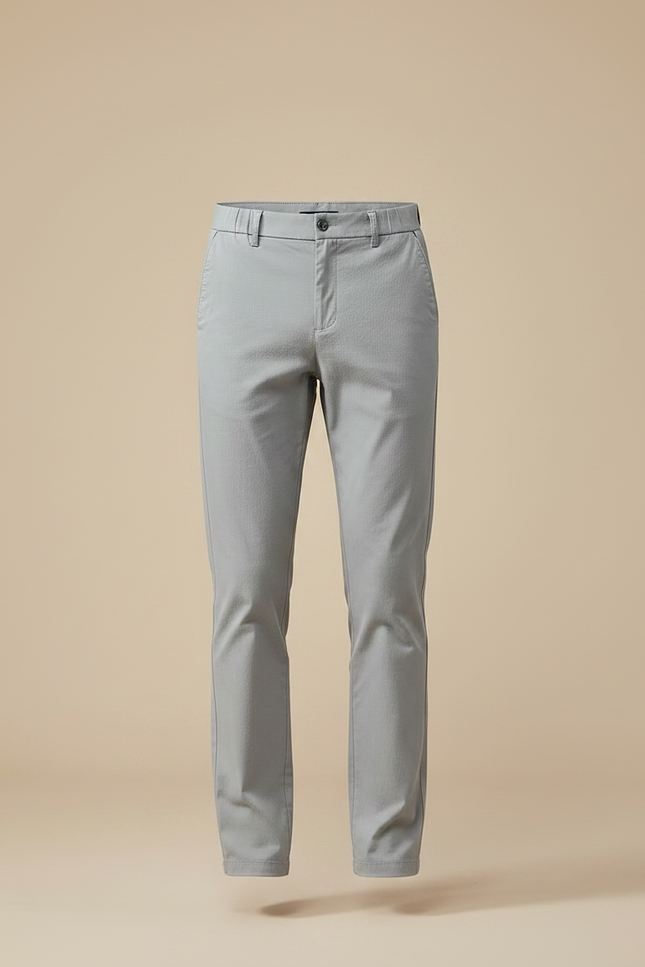 Pantalon Fluide Gris Droit Décontracté Homme Coton - vue 3