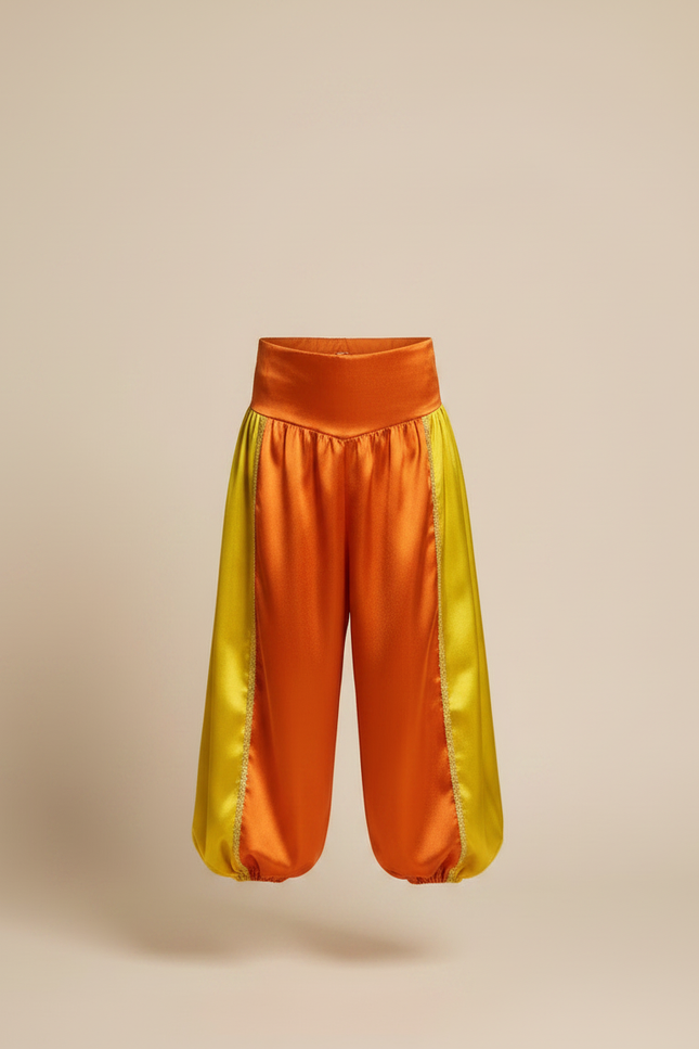 Pantalon Fluide Satiné Bicolore Ample Élastique Enfant - Multicolore - vue 3