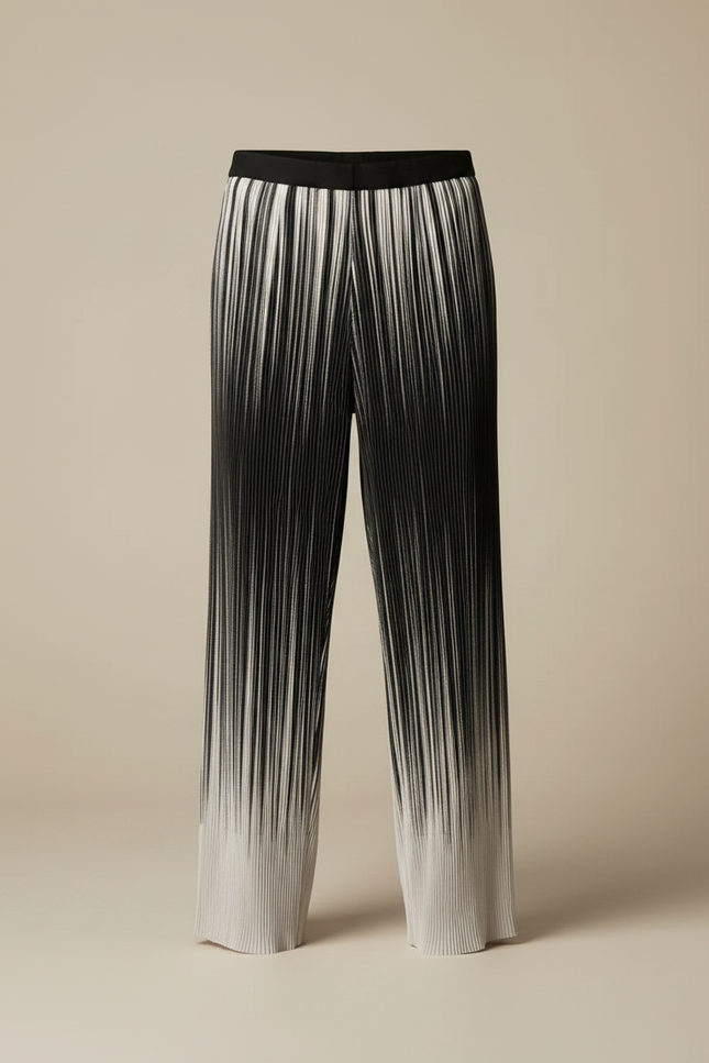 Pantalon Fluide Plissé Dégradé Ample Homme Streetwear - Multicolore Polyester - vue 3