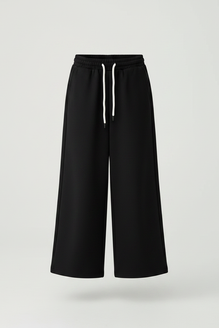 Pantalon Fluide Noir Ample Confortable Fille Décontracté - Molleton - vue 3
