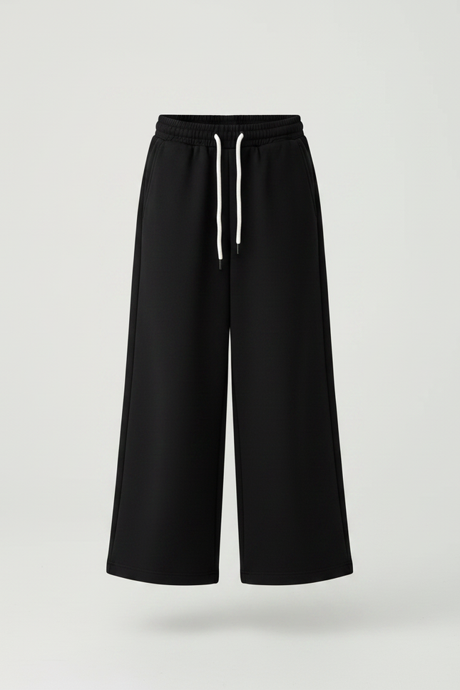 Pantalon Fluide Noir Ample Confortable Fille Décontracté - Molleton - vue 3