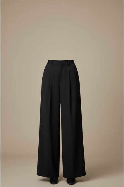 Pantalon Fluide Femme Noir Palazzo Viscose - vue 3