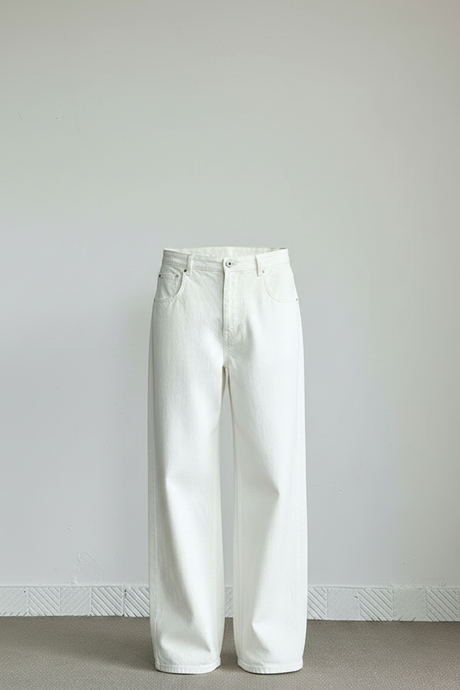 Pantalon Fluide Blanc Ample Décontracté Homme - Jean - vue 3