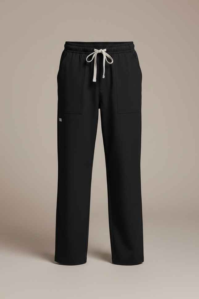 Pantalon Fluide Noir Ample Cordon Garçon - Polyester - vue 3