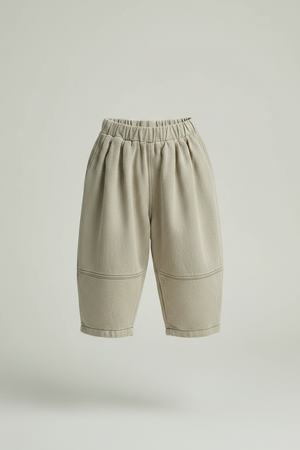 Pantalon Fluide Beige Ample Coton Décontracté Enfant - Molleton - vue 3