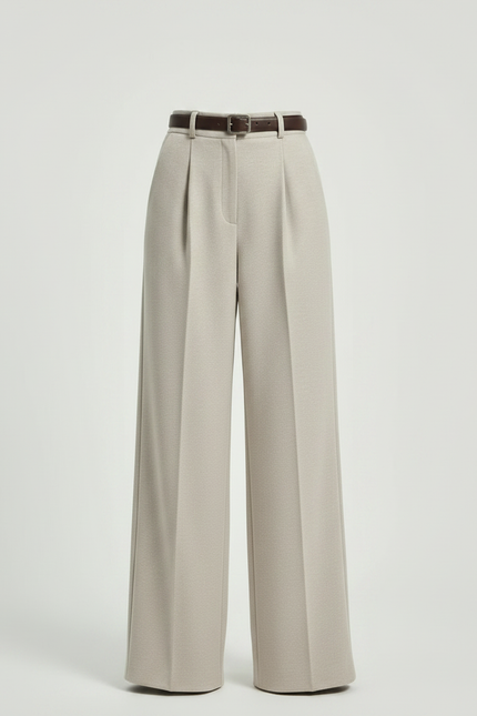 Pantalon Fluide Creme - Beige Maille - vue 3