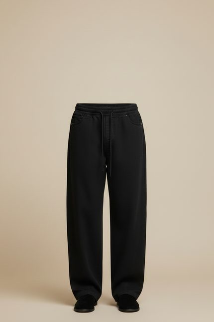 Pantalon Fluide Homme Grande Taille - Noir Molleton - vue 3