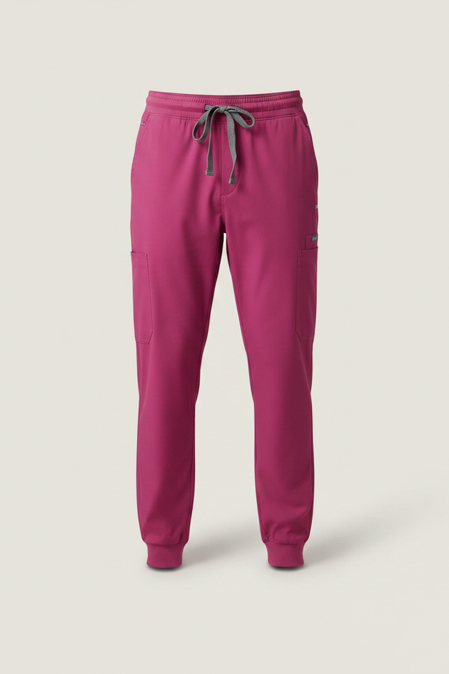 Pantalon Fluide Fuchsia Jogger Décontracté Homme - Rose Polyester - vue 3