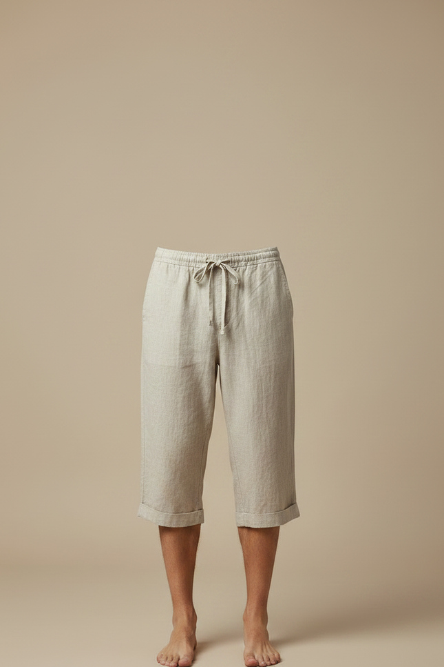 Pantalon Fluide Beige Lin Ample Décontracté Léger - vue 3