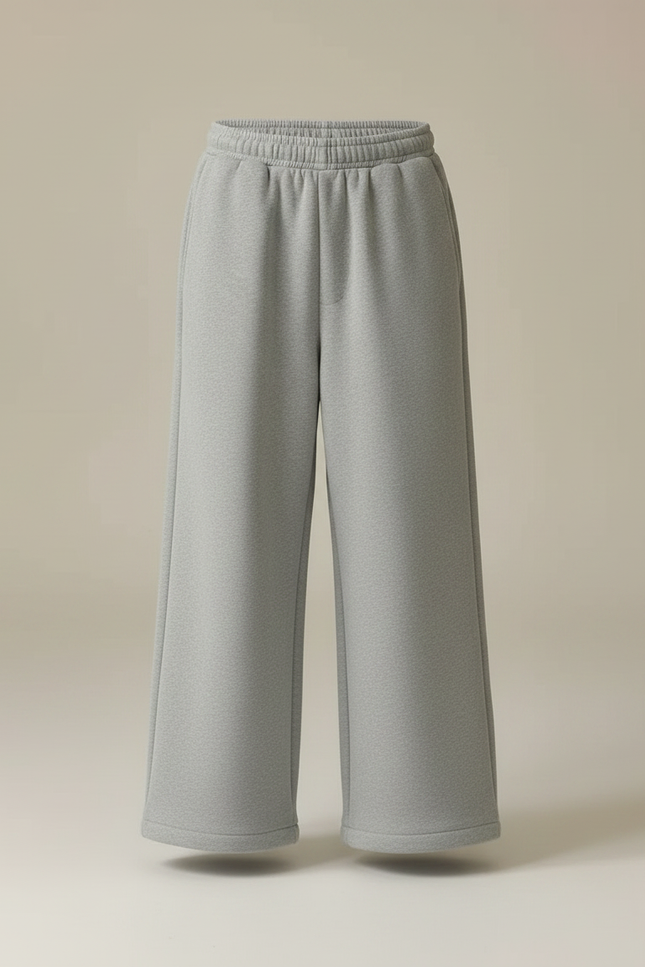 Pantalon Fluide Gris Ample Molleton Coton Enfant Sport - vue 3