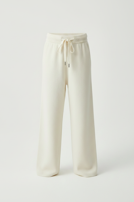 Pantalon Fluide Écru Laine Ample Décontracté Enfant - Beige - vue 3