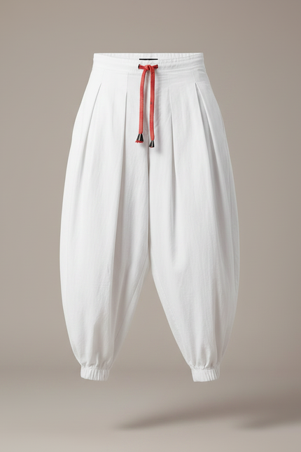 Pantalon Fluide Blanc Grande Taille - Lin - vue 3