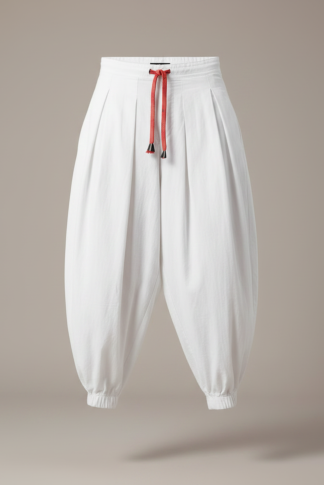 Pantalon Fluide Blanc Grande Taille - Lin - vue 3
