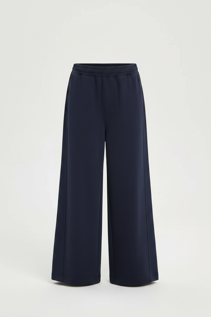 Pantalon Fluide Ample Bleu Marine Coton Garçon - Molleton - vue 3