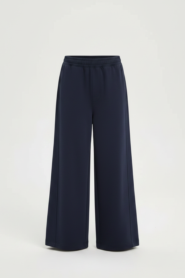 Pantalon Fluide Ample Bleu Marine Coton Garçon - Molleton - vue 3