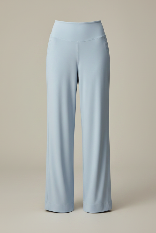 Pantalon Fluide Bleu Ciel Ample Taille Haute Confortable - Viscose - vue 3