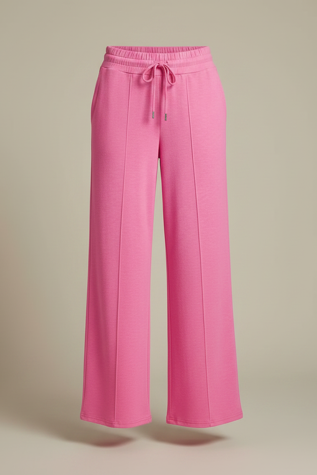Pantalon Fluide Rose Ample Cordon Décontracté - Molleton - vue 3