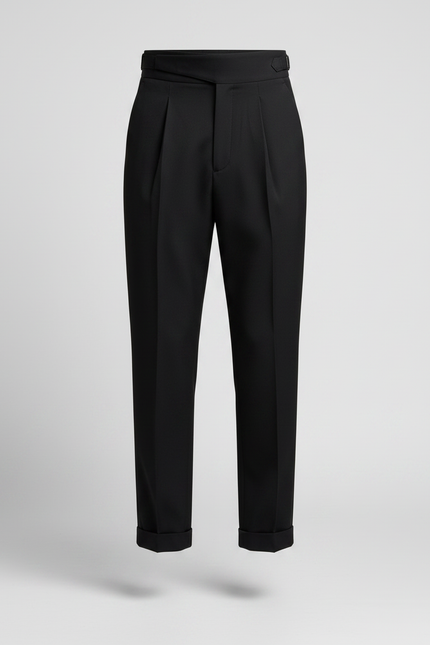 Pantalon Fluide Noir Ample Plissé Élégant Homme - Polyester - vue 3