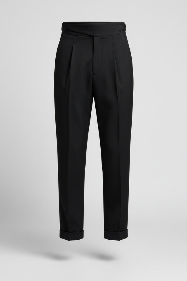 Pantalon Fluide Noir Ample Plissé Élégant Homme - Polyester - vue 3