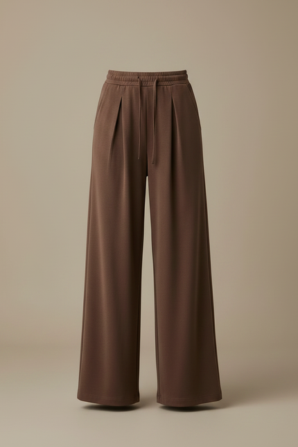 Pantalon Fluide Femme Marron Palazzo - Molleton - vue 3