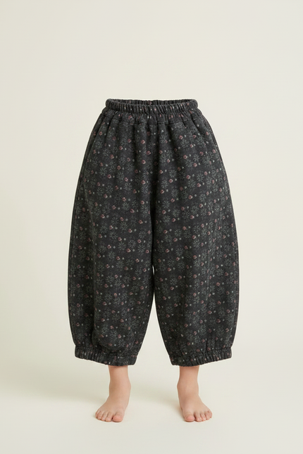 Pantalon Fluide Imprimé Floral Ample Décontracté Enfant - Molleton - vue 3