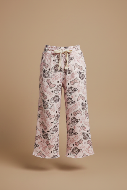 Pantalon Fluide Rose Imprimé Western Ample Enfant - Molleton - vue 3