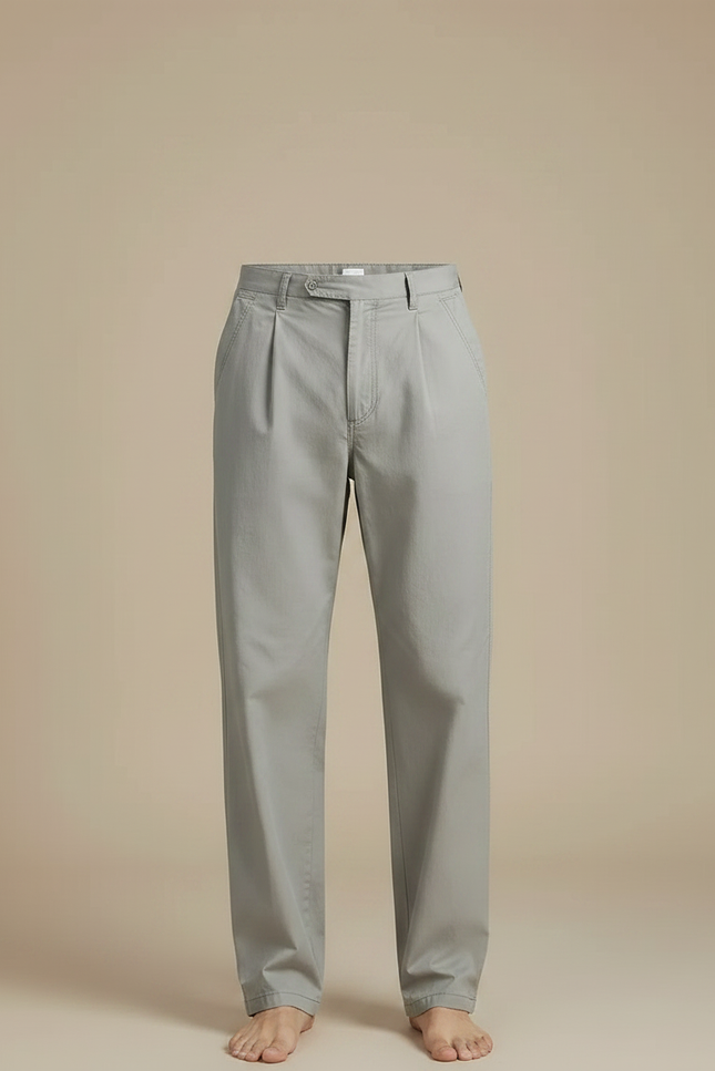 Pantalon Fluide Gris Ample Décontracté Coton Homme - vue 3