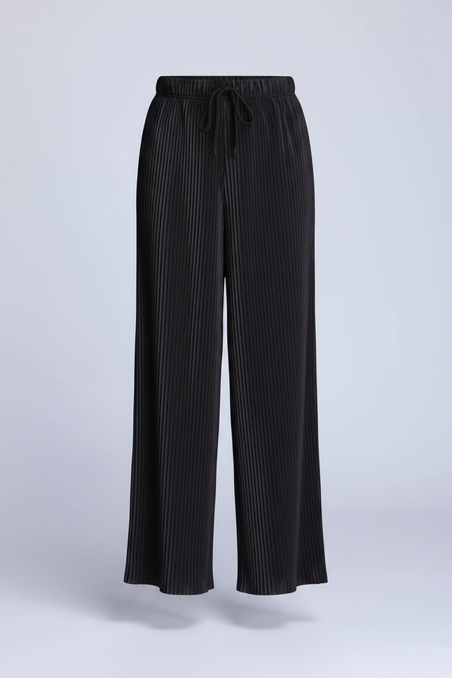 Pantalon Fluide Noir Plissé Ample Confortable Enfant - Polyester - vue 3