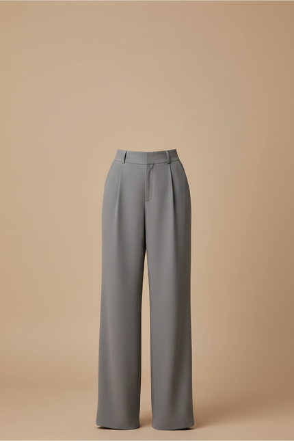 Pantalon Fluide Femme Gris Palazzo Polyester - vue 3