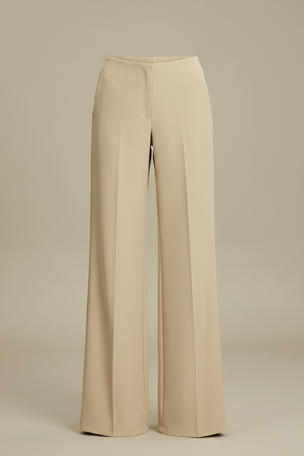 Pantalon Fluide Beige Large Taille Haute Élégant Décontracté - Polyester - vue 3
