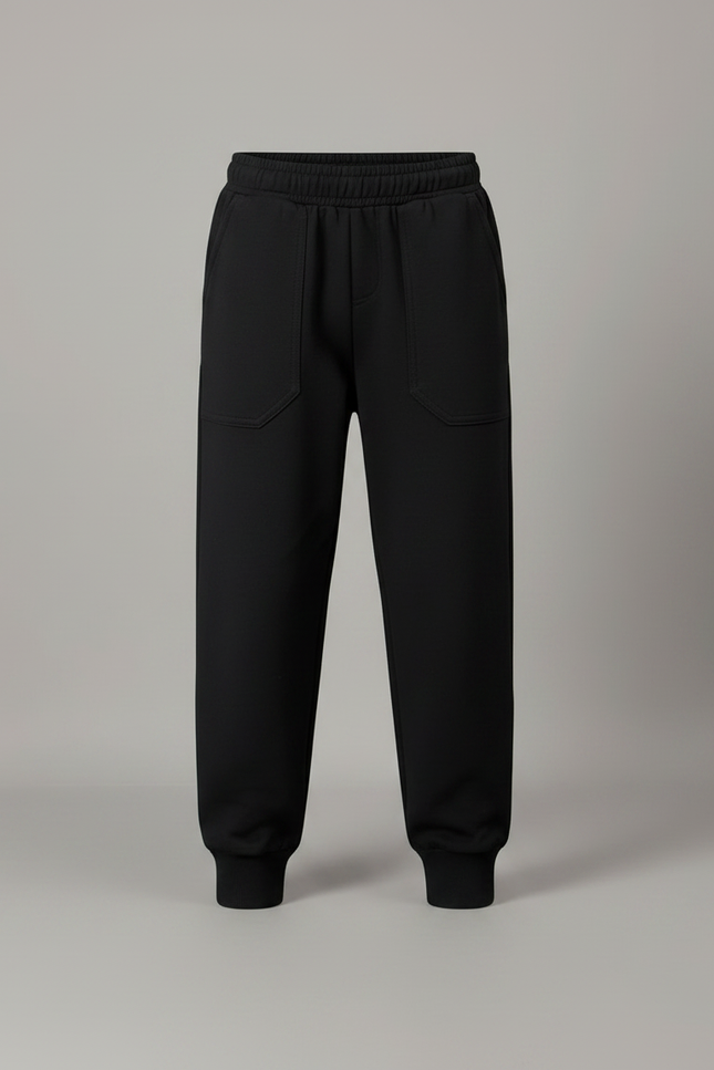 Pantalon Fluide Noir Coton Sport Confortable Enfant - Molleton - vue 3