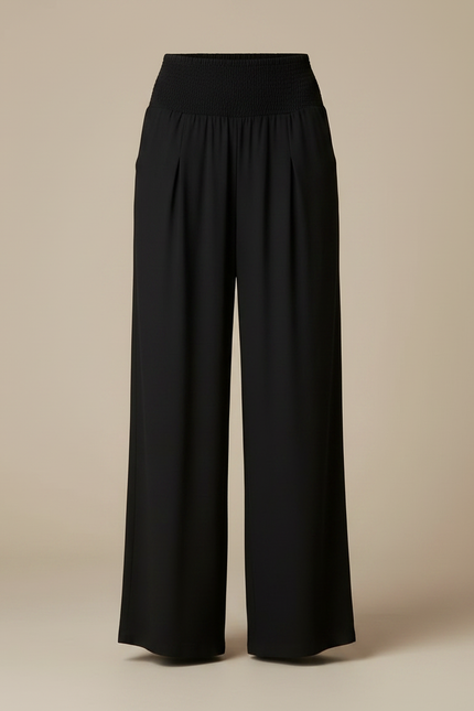 Pantalon Fluide Noir Ample Taille Haute Casual - Viscose - vue 3