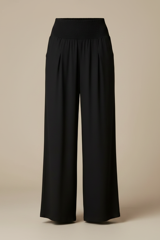 Pantalon Fluide Noir Ample Taille Haute Casual - Viscose - vue 3
