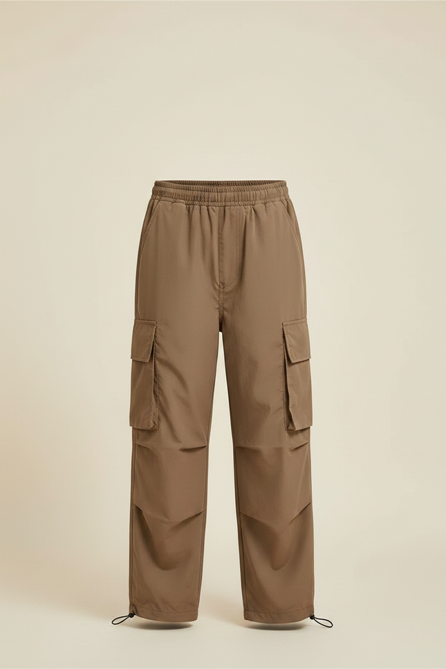 Pantalon Fluide Cargo Marron Ample Garçon Décontracté - Polyester - vue 3